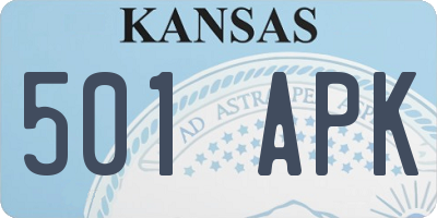 KS license plate 501APK