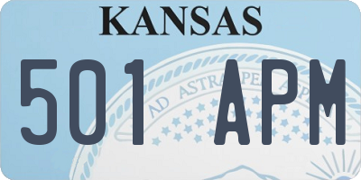 KS license plate 501APM