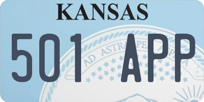 KS license plate 501APP