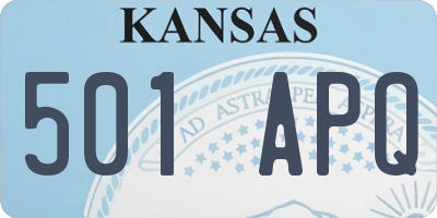 KS license plate 501APQ