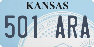 KS license plate 501ARA