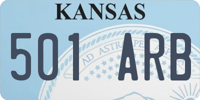 KS license plate 501ARB