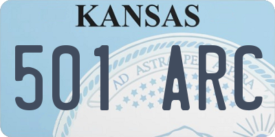 KS license plate 501ARC
