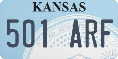 KS license plate 501ARF
