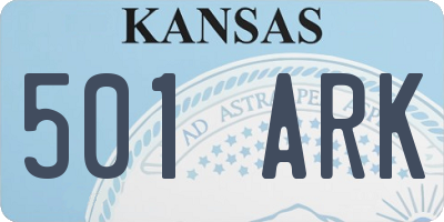 KS license plate 501ARK