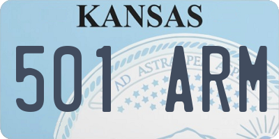 KS license plate 501ARM