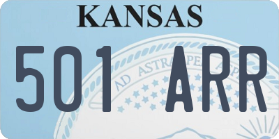 KS license plate 501ARR