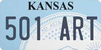 KS license plate 501ART