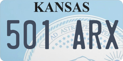 KS license plate 501ARX