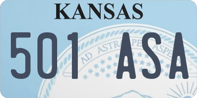 KS license plate 501ASA