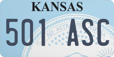 KS license plate 501ASC