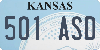 KS license plate 501ASD