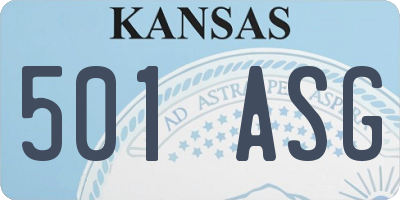 KS license plate 501ASG