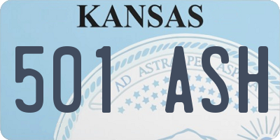 KS license plate 501ASH