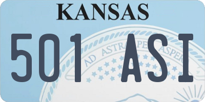 KS license plate 501ASI