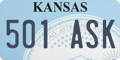 KS license plate 501ASK
