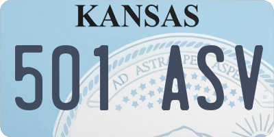 KS license plate 501ASV