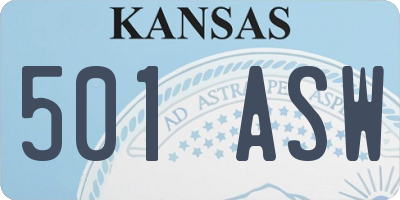 KS license plate 501ASW