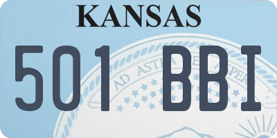 KS license plate 501BBI