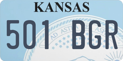 KS license plate 501BGR