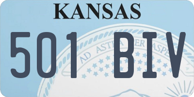 KS license plate 501BIV