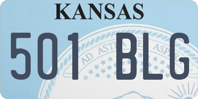 KS license plate 501BLG