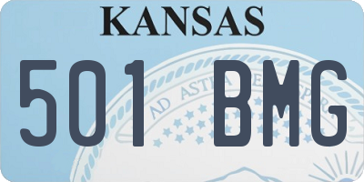KS license plate 501BMG