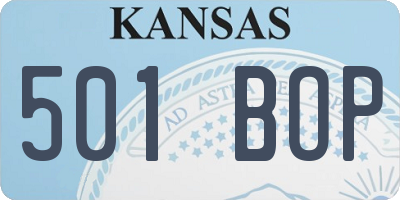 KS license plate 501BOP