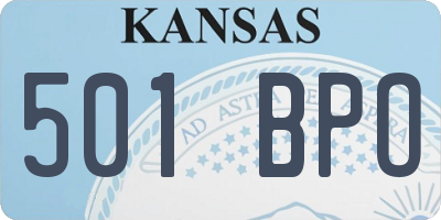 KS license plate 501BPO