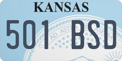 KS license plate 501BSD