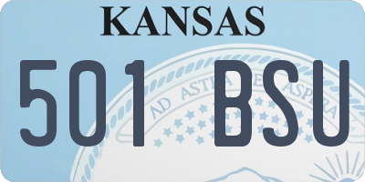 KS license plate 501BSU