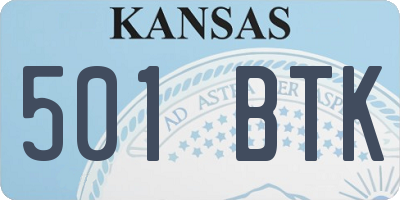 KS license plate 501BTK