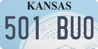 KS license plate 501BUO