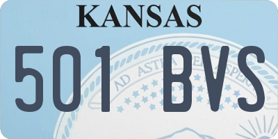 KS license plate 501BVS