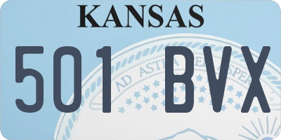 KS license plate 501BVX