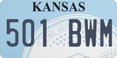 KS license plate 501BWM