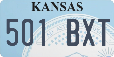 KS license plate 501BXT