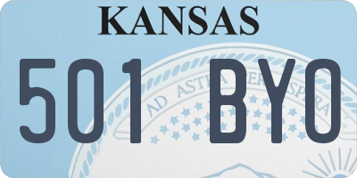 KS license plate 501BYO