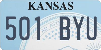 KS license plate 501BYU