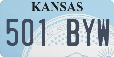 KS license plate 501BYW