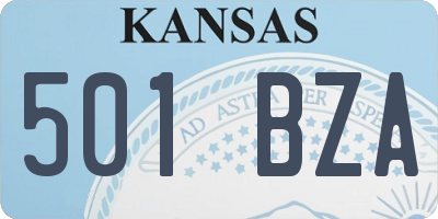 KS license plate 501BZA