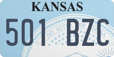 KS license plate 501BZC