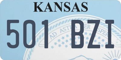 KS license plate 501BZI