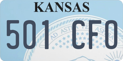 KS license plate 501CFO
