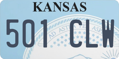 KS license plate 501CLW