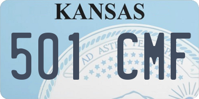 KS license plate 501CMF