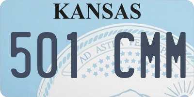 KS license plate 501CMM