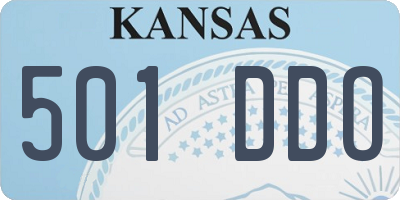 KS license plate 501DDO