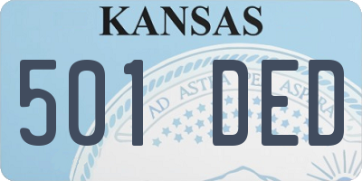 KS license plate 501DED