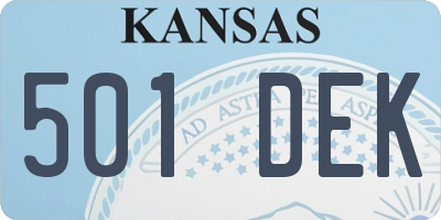 KS license plate 501DEK